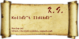 Kollát Ildikó névjegykártya
